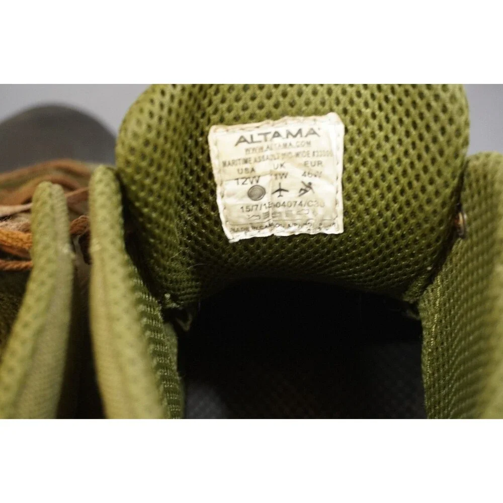 Altama Maritime Assault Mid Boots Mens Sz 12 Wide Shoes Military Olive Green